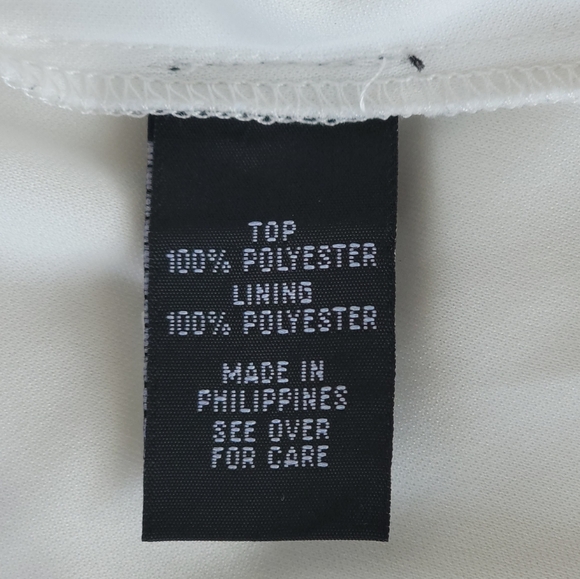 BCX White Sleeveless Sheer Chiffon Ruffle Top Black Trim Women's Size XL Junior - Picture 9 of 11